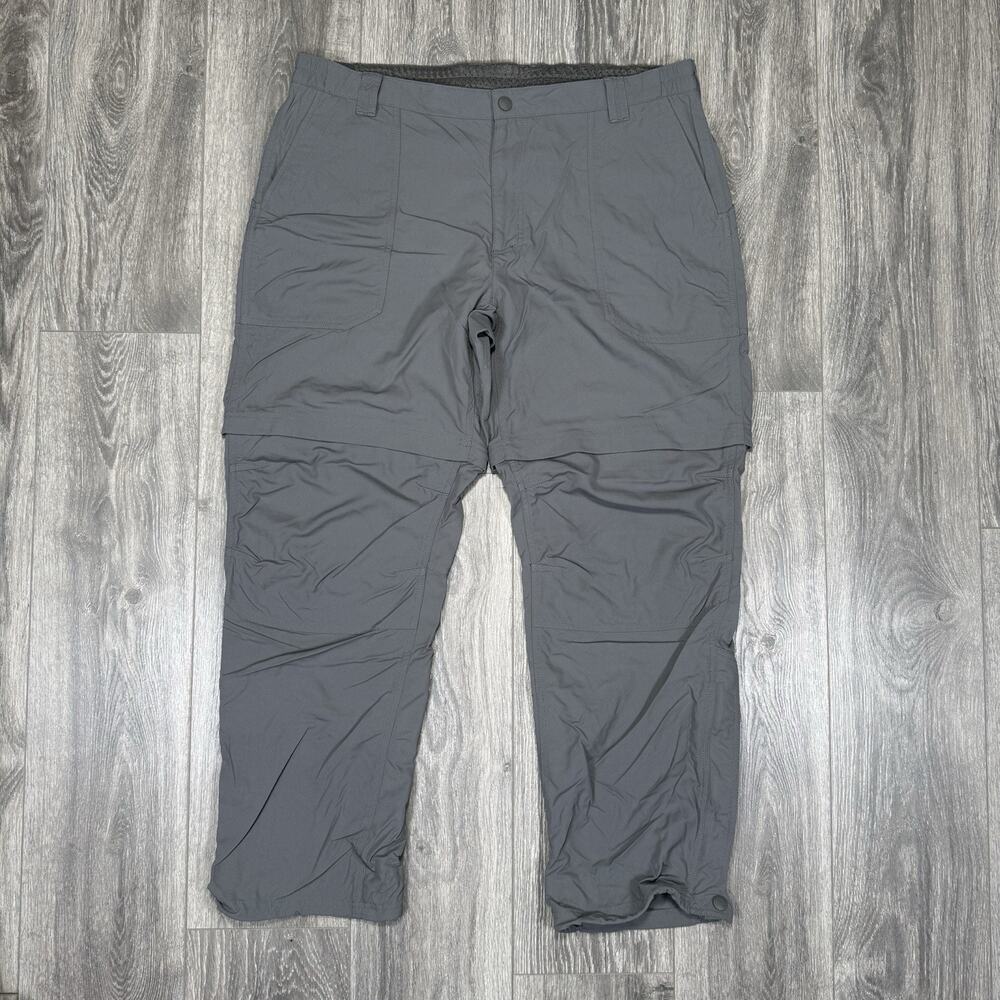 LL Bean Mens XL Timberledge Pants Gray Convertible Zip Off Hiking Quick Dry